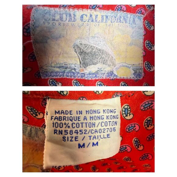 Vintage 80s 90s Red Paisley Print Button Up | Western Cowboy Shirt - Picture 8 of 12